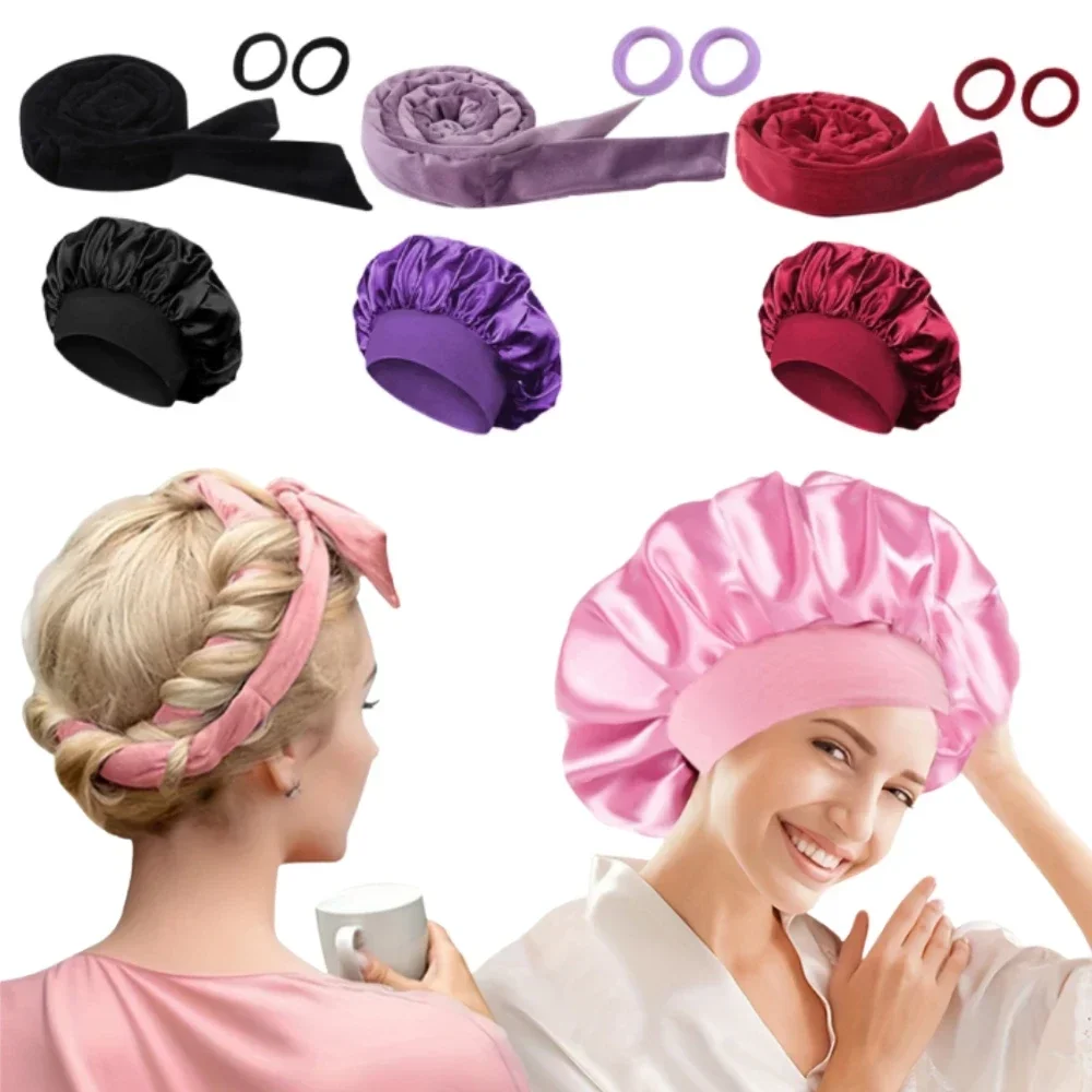 Heatless Curling Rod Headband No Heat Hair Curler Hair Rollers Soft Curlers Lazy Curls Satin Bonnet Sleeping Cap Styling Tools hair styling tool hair curling tools
