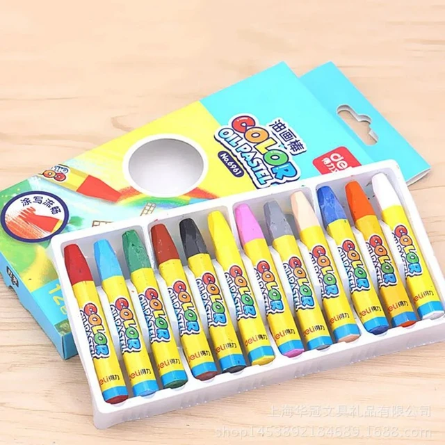 12 Colors Caryon Pencils Wax Drawing Set Artist Paint Oil Pastel Pencil For  Student Kid School Sketch Art Supplies