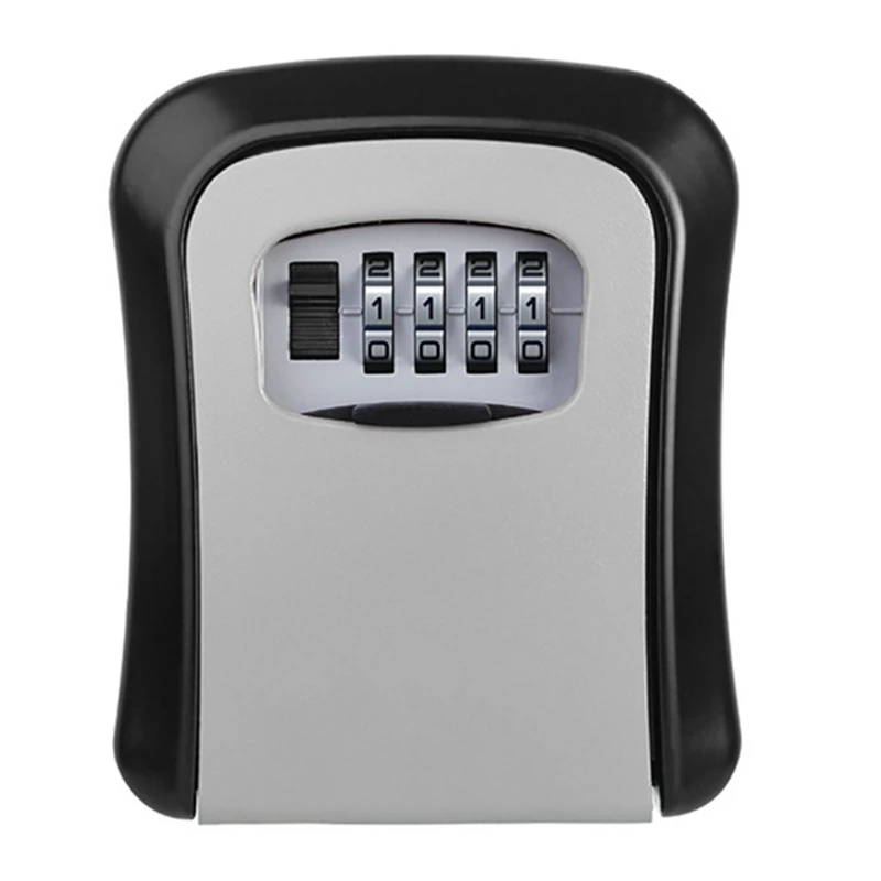 

1PCS Wall Mount Key Storage Secret Box Organizer 4 Digit Combination Password Security Code Lock No Key (B)