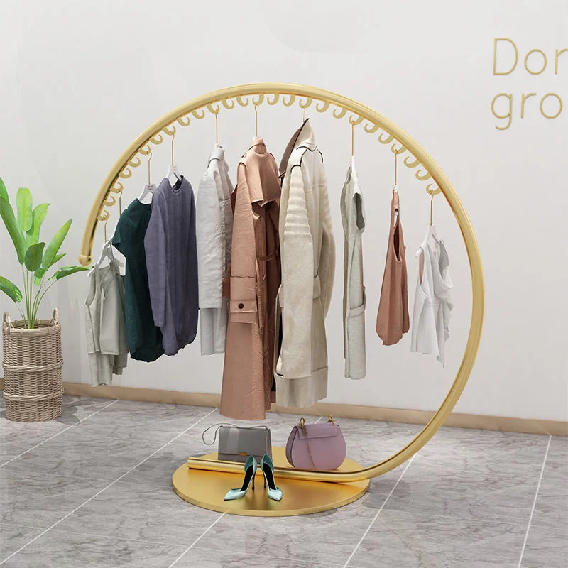 

Nordic Style Wrought Iron Coat Rack Floor Clothes Racks Bedroom Clothes Hanger Indoor Simple Fashion Clothing Store Display Rack