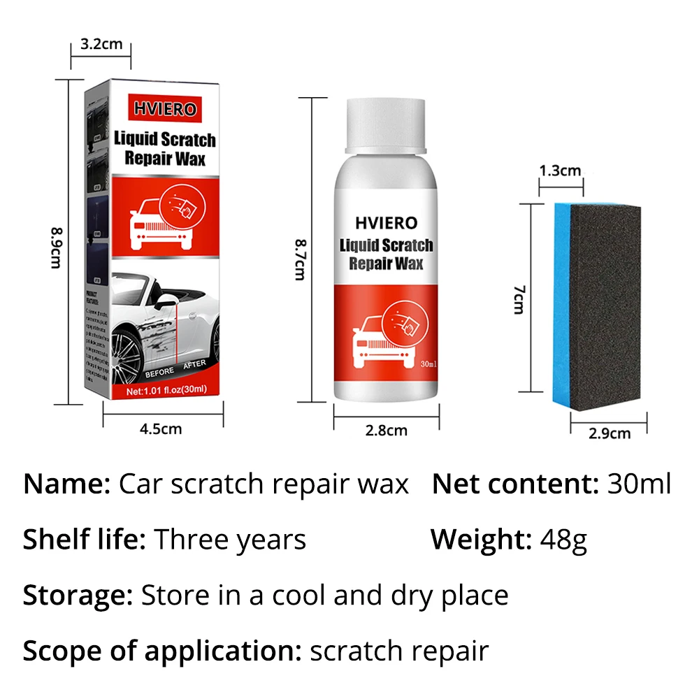 30ml Car Styling Wax Scratch Repair Kit Auto Body Compound Polishing Grinding Paste Paint Cleaner Polishes Care Set Fix Itt Wash car scratch remover