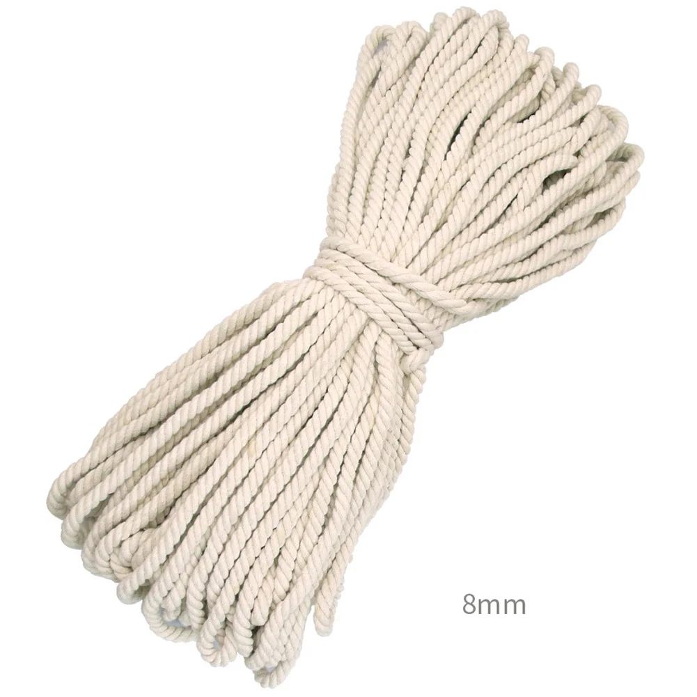 Macrame Cord, 1/2/3/4/5/6/8/10mm Natual Cotton Macrame Rope Twisted Cotton  Cord for DIY Craft Making Plant Hangers Wall Hangings - AliExpress