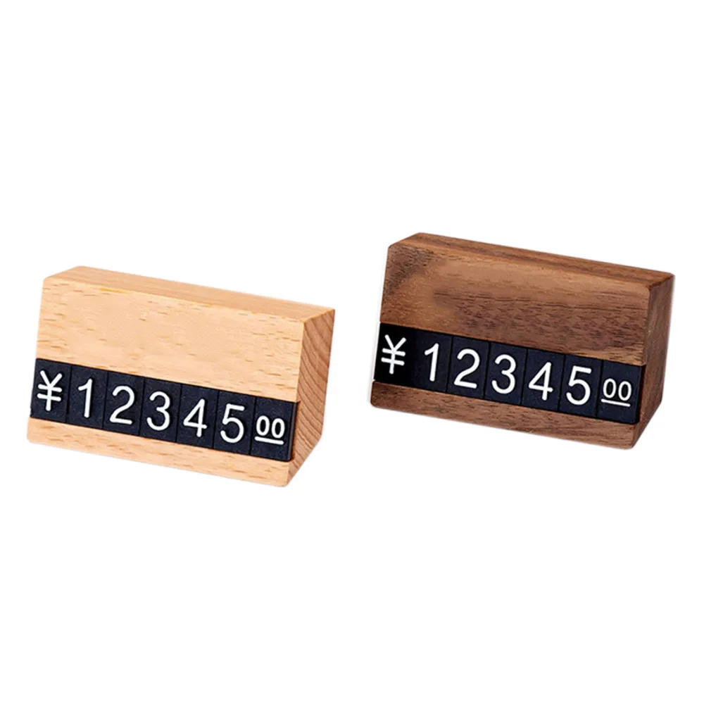 Base In Legno Logo Personalizzato Scaffale Top Prezzi Stand Tag Digit Cube Wood Offerta Sign Block Numero Di Lettera Combinato Regolabile