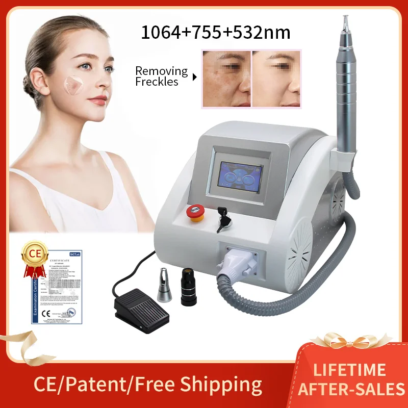 Q Switch ND YAG Factory Price Laser Picosecond Eyebrow Washing Remove Tattoo Remove Scars Freckle Red Cord 1064 532 722