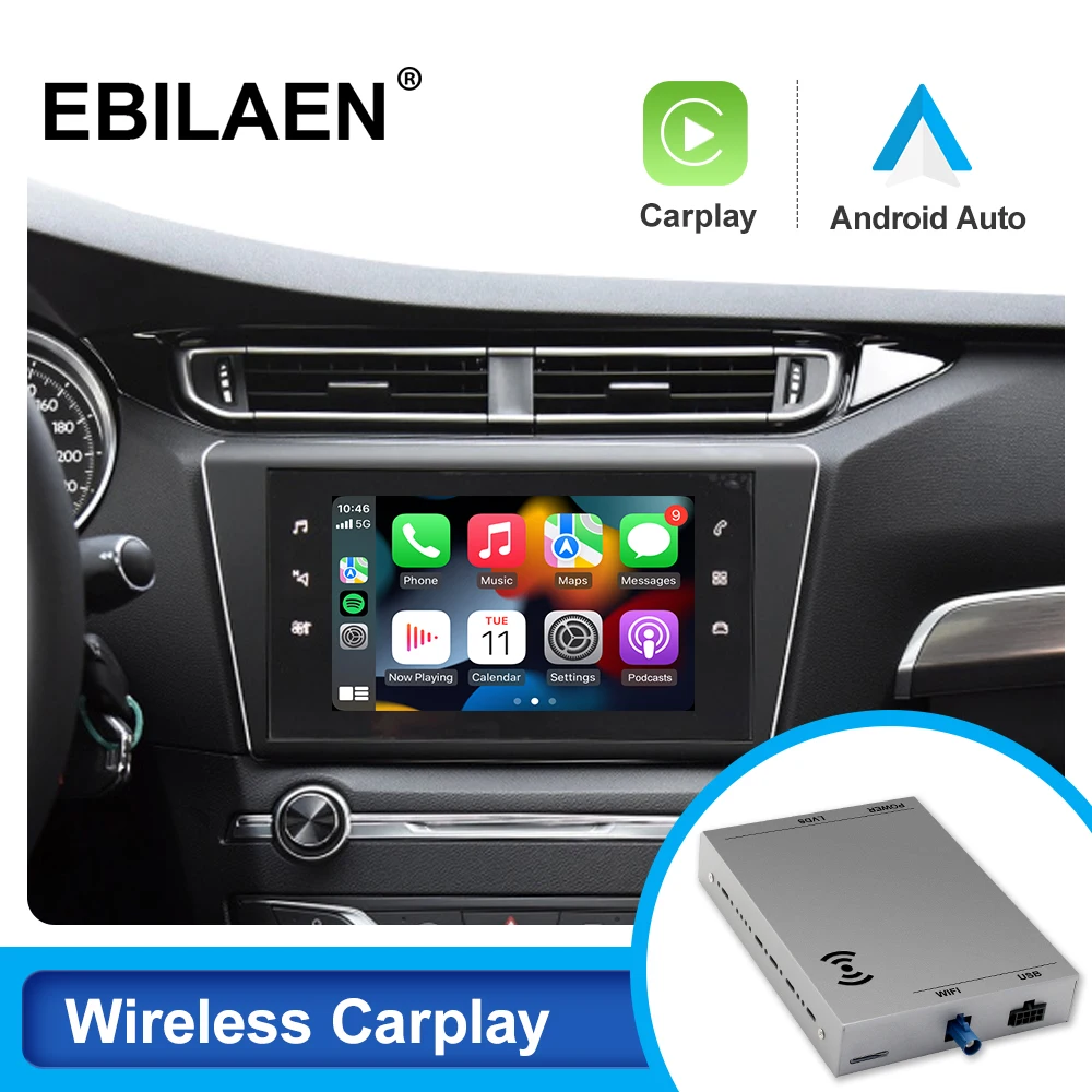 Ebilaen Wireless Carplay Module Box Per Peugeot E Citroen C4 Peugeot 308 Smeg Nac Ds4 Ds3 508 208 200 Android Auto Fotocamera Posteriore