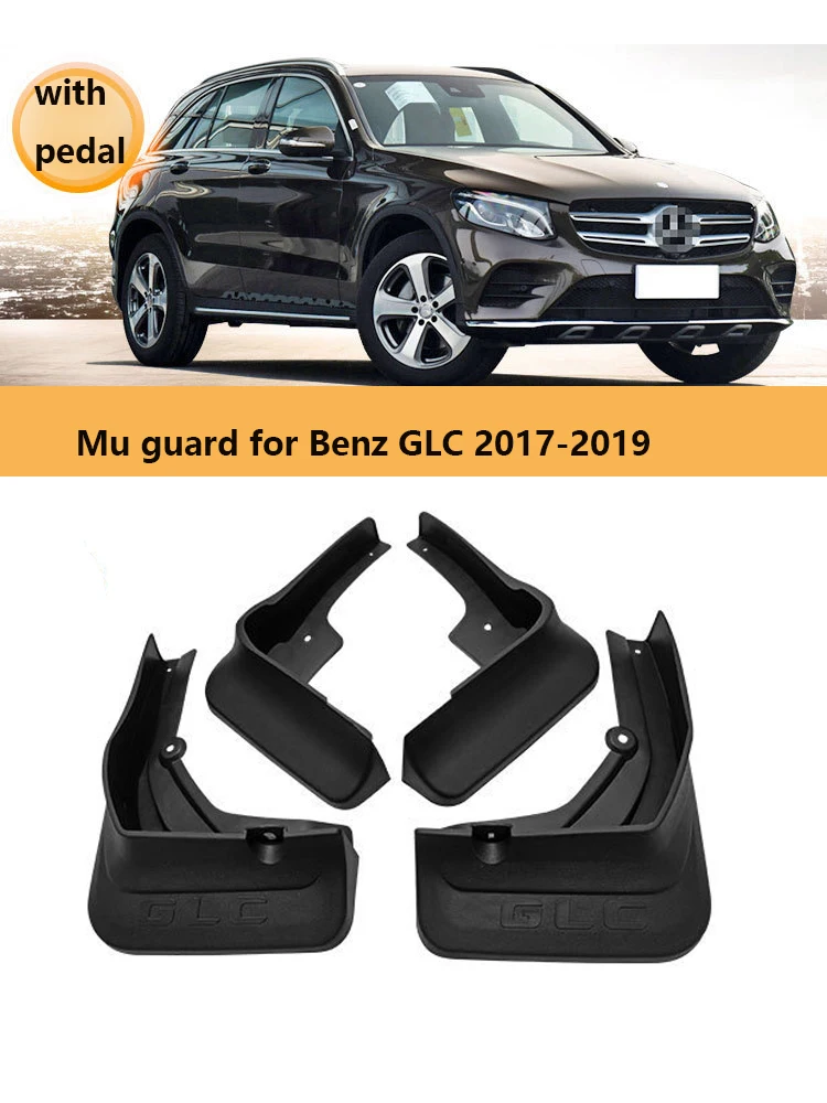 

4 pcs Car Molded Mud Flaps For Mercedes Benz GLC 2017 2018 2019 2023 With pedal Splash Guards Mudguards Mudflap Car Accessories