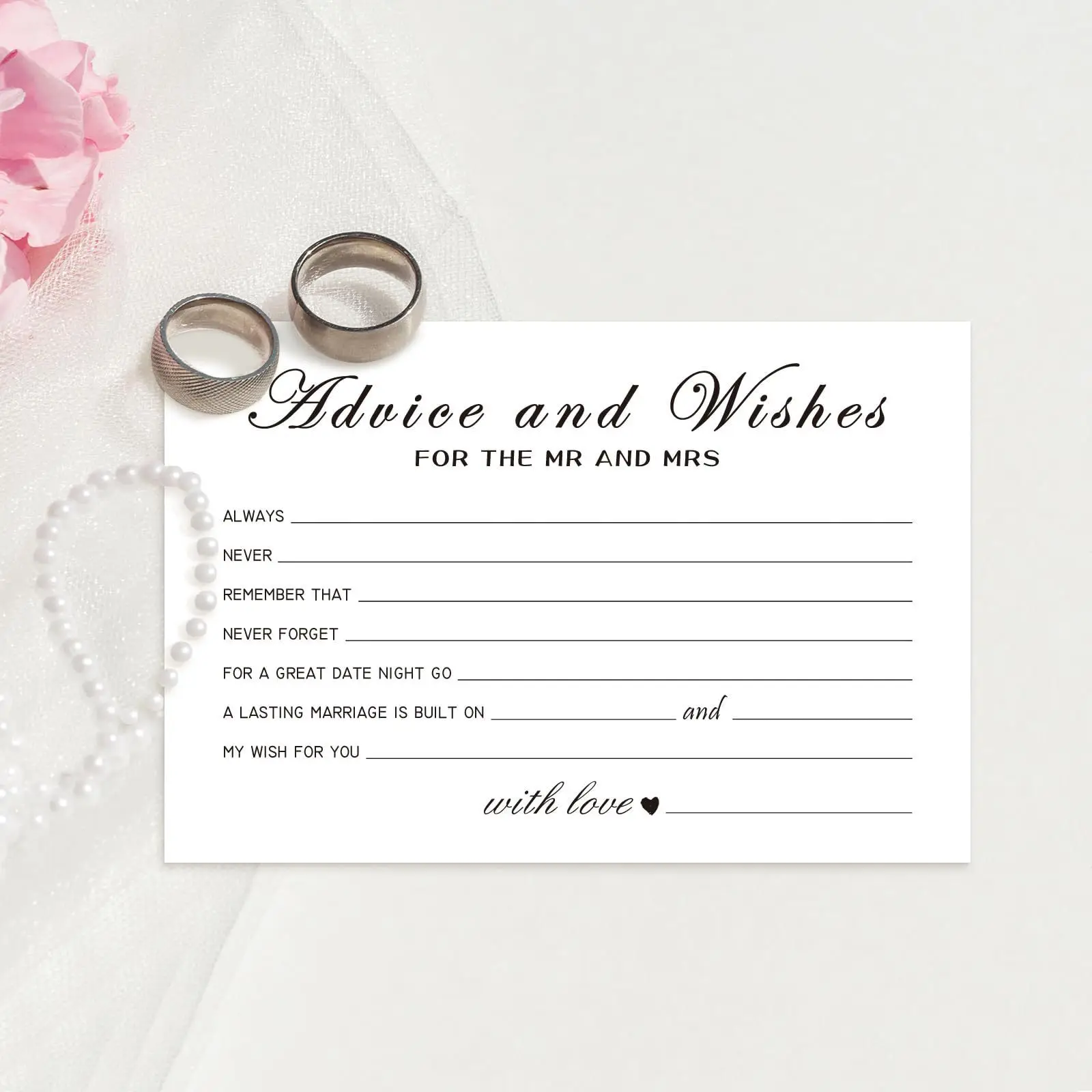 Greeting Cards Wedding Invitations Wedding Table Cards Wedding Name Cards Wedding Favor Tags Wedding Scratch Cards 50Pcs Advice Cards Note Marriage Advice Reception Decor Wedding Well Wishes Cards Bride and Groom Newlyweds Bridal Shower