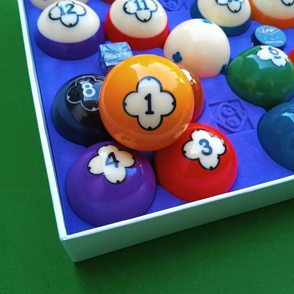 YALEKANG Premium Blossom Phenolic Resin Billiards Pool 17 Balls 2-1/4" Set