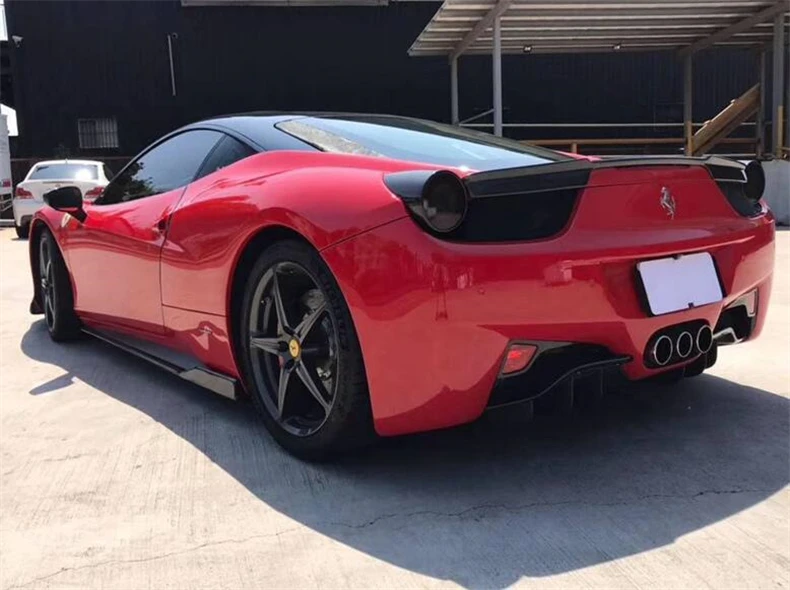 For Ferrari 458 2011-No High Quality REAL Carbon Fiber Front Lip Splitters Rear Diffuser Bumper Body Side Skirt Kit Spoiler - - Racext 42