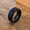 Vinterly Tungsten Carbide Men Rings Anti-scratch 8mm Wide Line Jewelry for Male Luxury Unique Party Wedding Bands 4