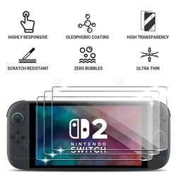 Premium Tempered Glass Screen Protector - Shatterproof, Anti - Scratch, and Bubble - Free with 2.5D Arc Edge and Anti - Fingerprint HD Clarity - 3 - Pieces (For Switch 2)