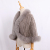 Luxury New Genuine Mink Fur Knitted Shawl Wrap Opera Cape Fox fur Triming women Lady mink fur coat Jacket Stole Amice Pashmina #3
