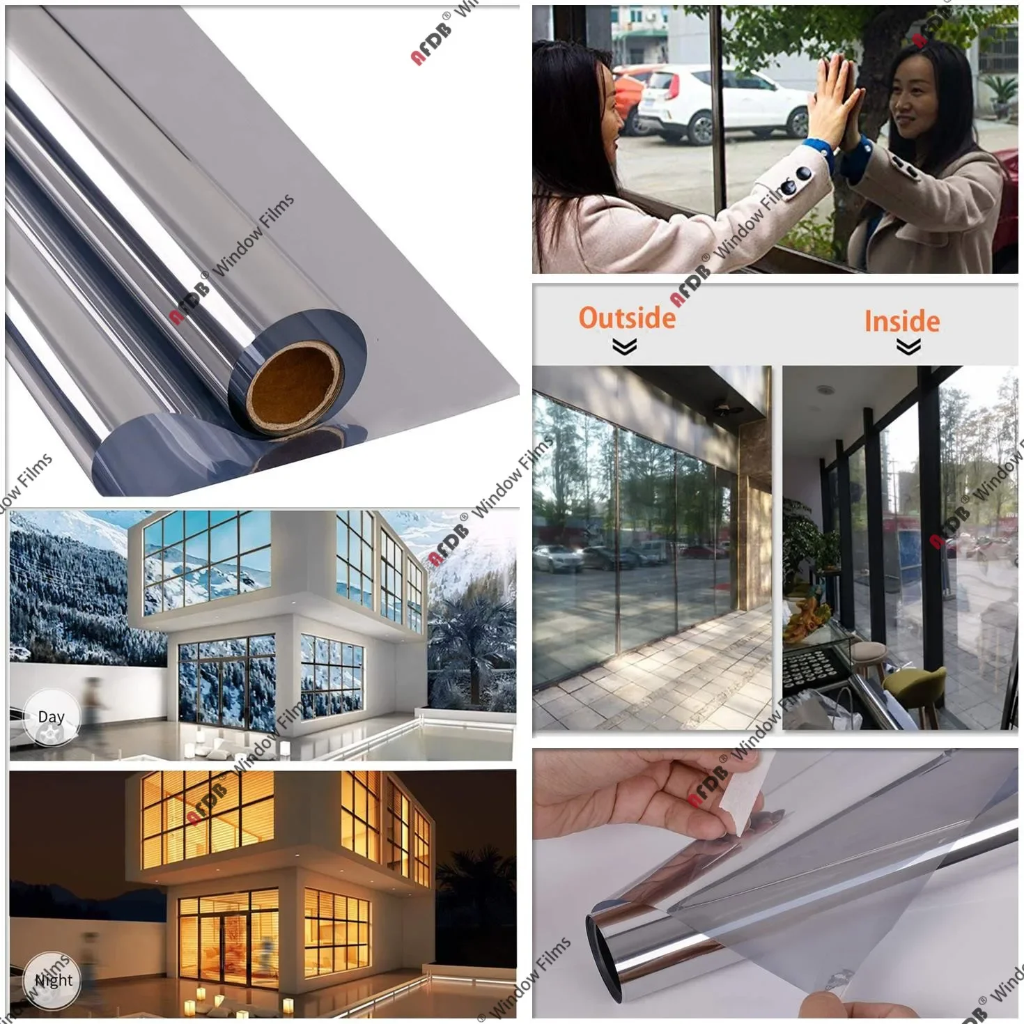 Window Film Total Blackout Window Self Adhesive Film White Mirror Opaque Privacy Protective Glass Sticker for Bathroom Kitchen Vinyl 2 Meter