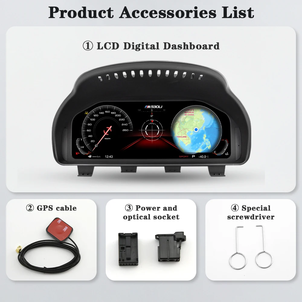AUTOTOP 12,3" Carplay Android Auto Digital Dashboard Für BMW 5 6X5X6 Serie E60 E61 E63 E64 E70 E71 2004-2013,Airplay Autolink – Detail 14