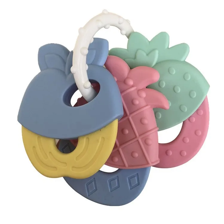 Baby Soft Rubber Rattle Fruit Style Teether Toy Newborn Food Grade Silicone Teethers Infant Training Bed Toy Kids Chewing Toys - 6