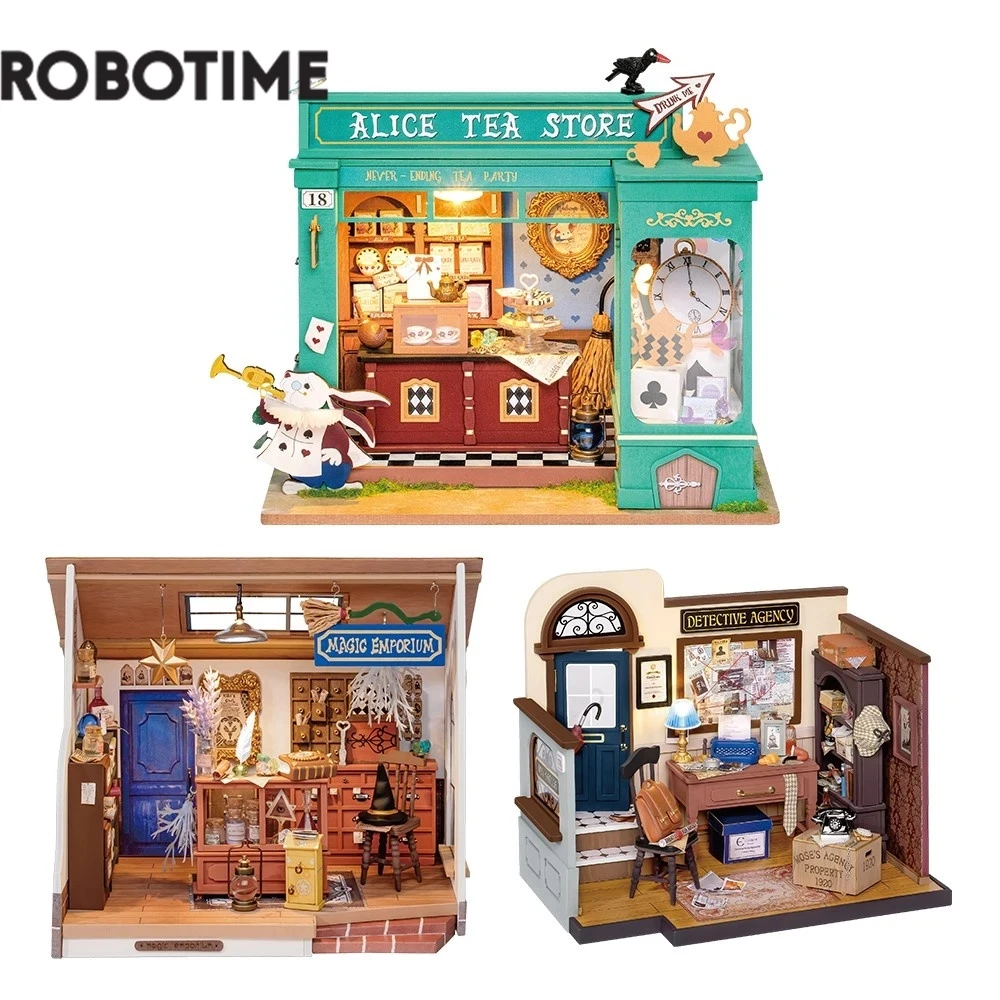 Robotime Rolife Diy Mystery Archivi Bureau Ornamento Decorativo Bambini Adulto In Miniatura Fantasy Magic Doll House Kit In Legno Giocattolo
