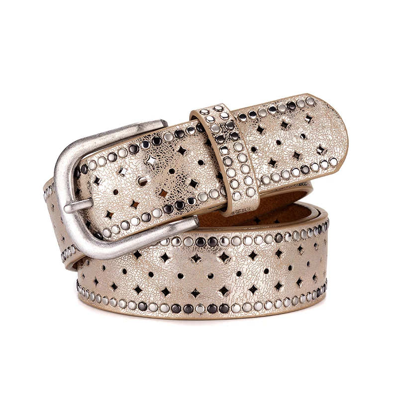 

2023 New Designer Brand Luxury Belts For Women With Studded And Shinny Stars BE-451