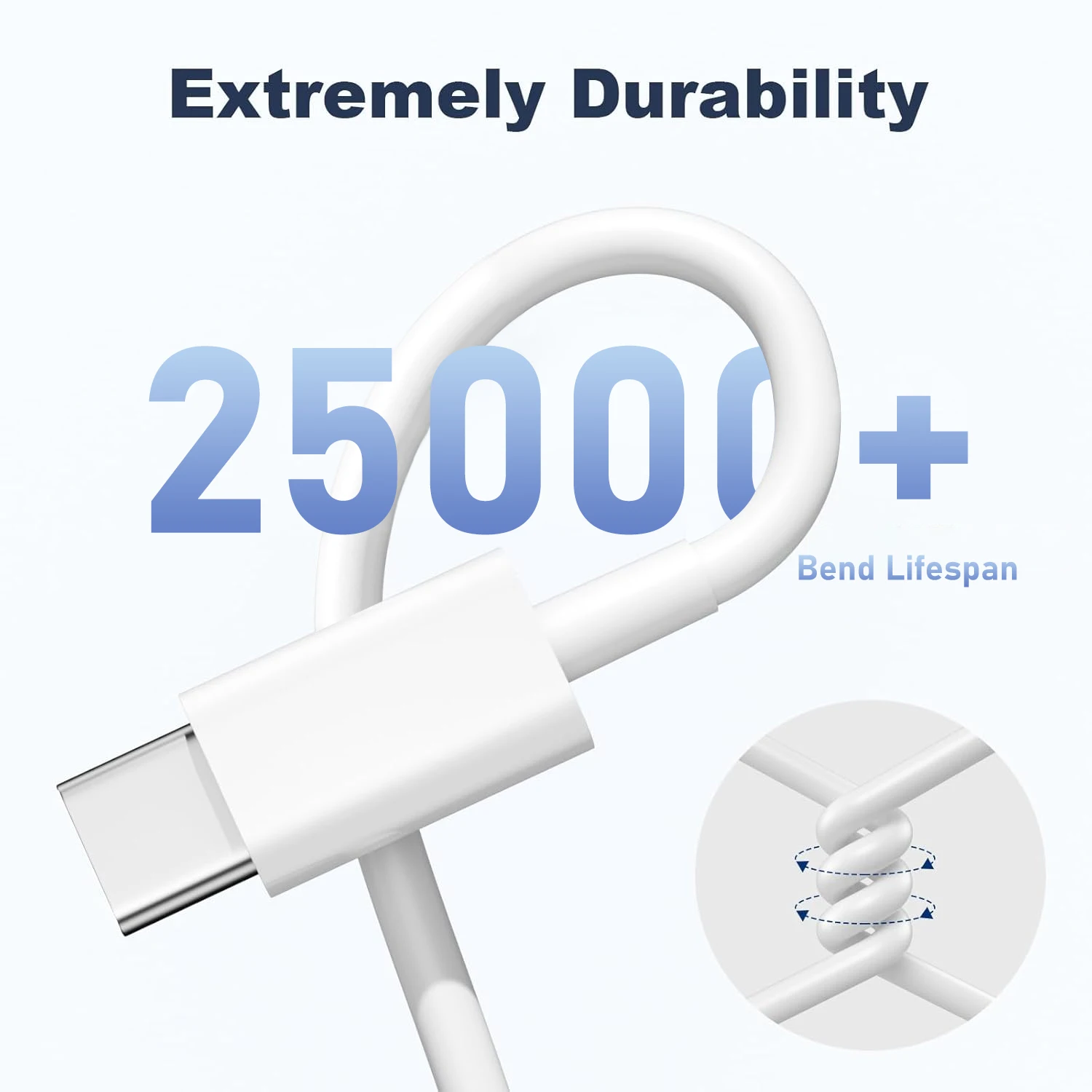 High-Speed USB to Type C Fast Charging Cable, 2.4A Super Charger Data Cord