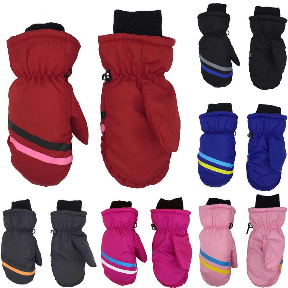 

New Fashion Children Kids Winter Must Thicken Warm Snow Snowboard Outdoor Riding Children Ski Gloves Long-sleeved Mitten