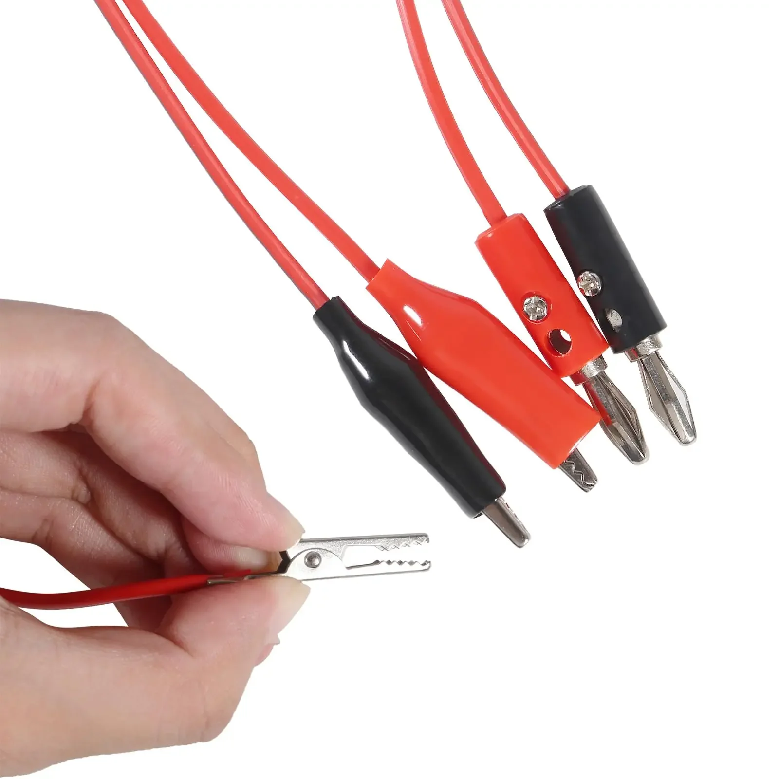 1M Dual Tester Probe alligator clips test probes test leads test cable lead test cable connector test cable Alligator Clips to Banana Plug Test Cable Lead Connector for Electronic Testing
