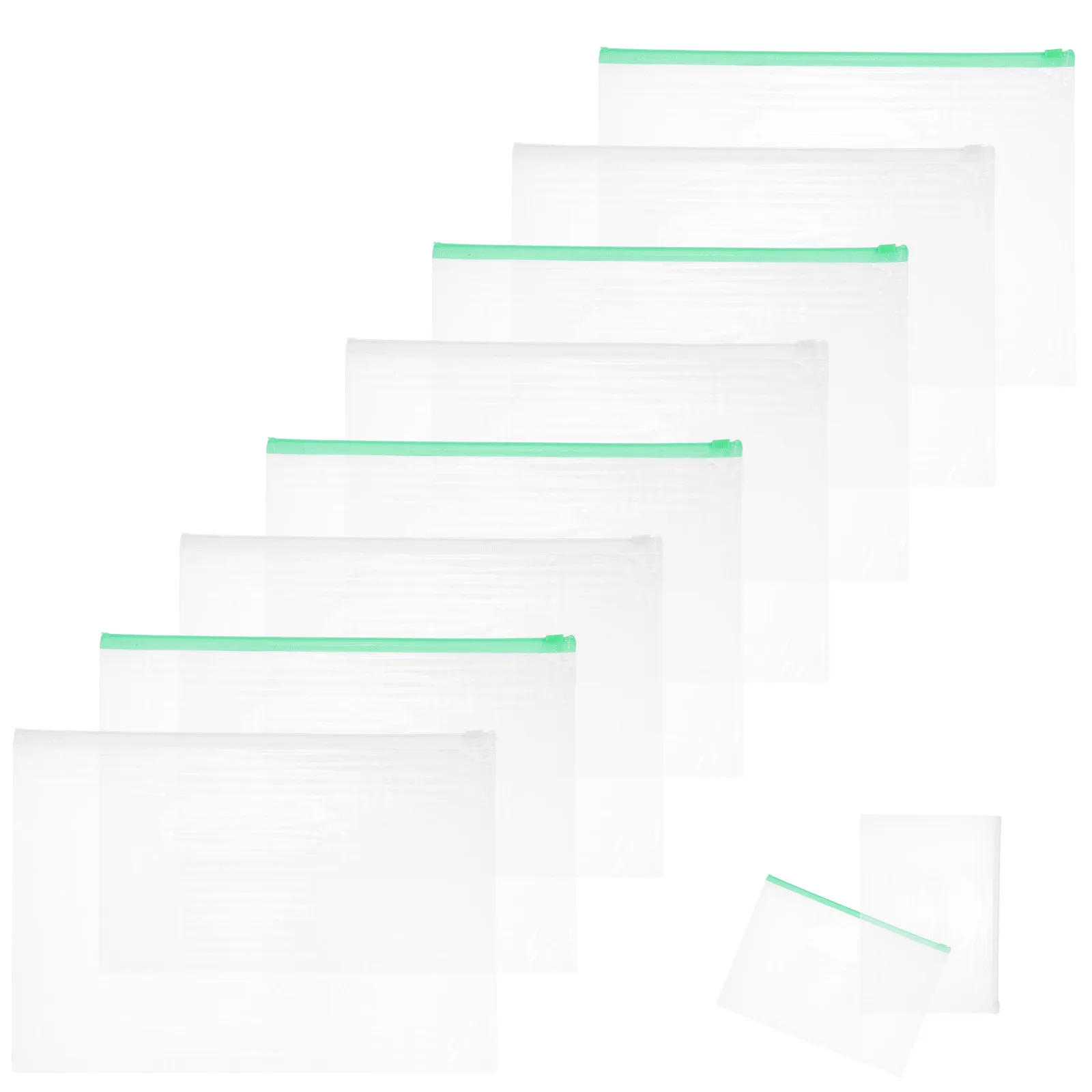 20Pcs 플라스틱 지퍼 파일 폴더 투명 PVC 문서 가방 A4 편지 크기 휴대용 파일 주최자 사무실 학교 여행 저장소
