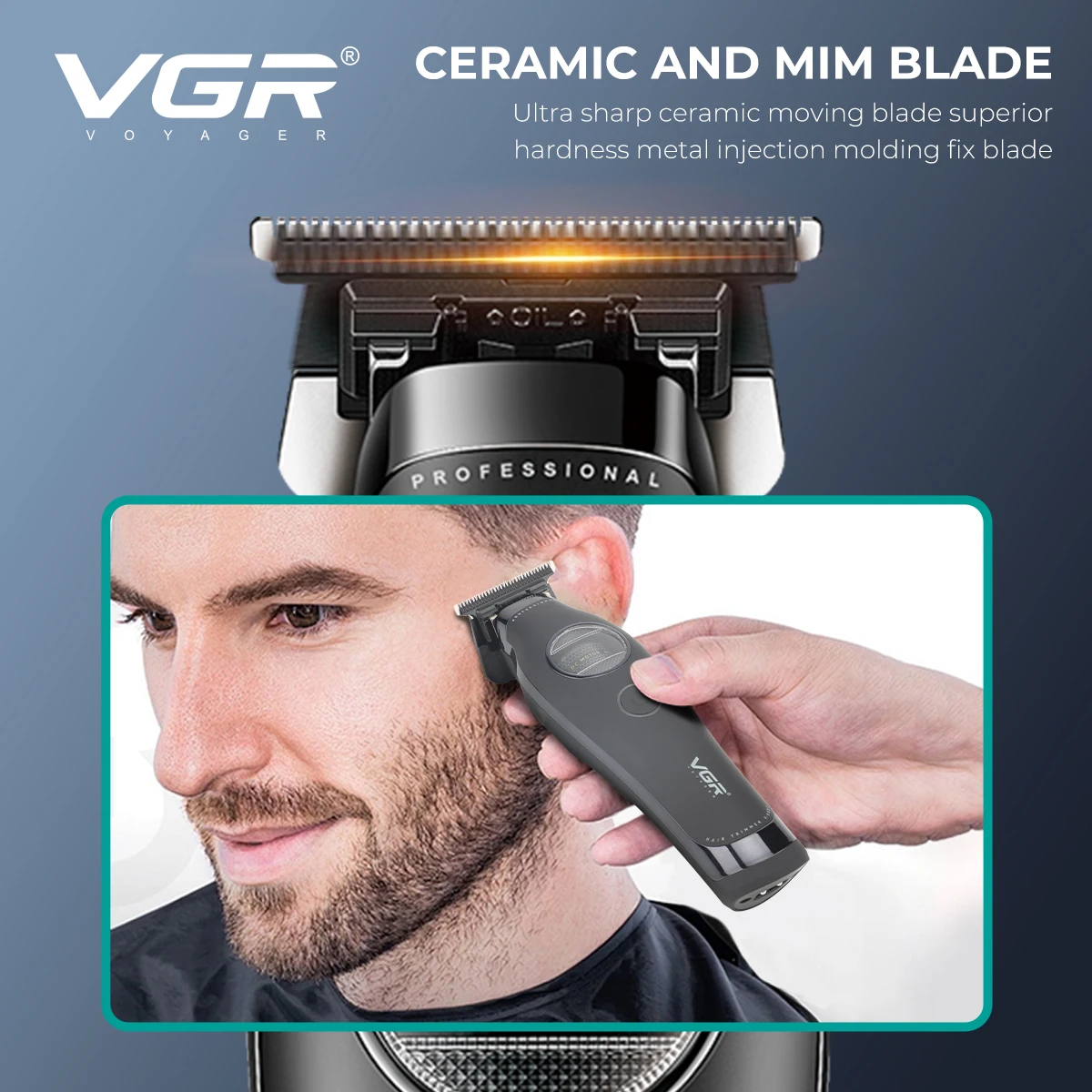 VGR ماكينة حلاقة احترافية ماكينة قص شعر حلاق محرك...