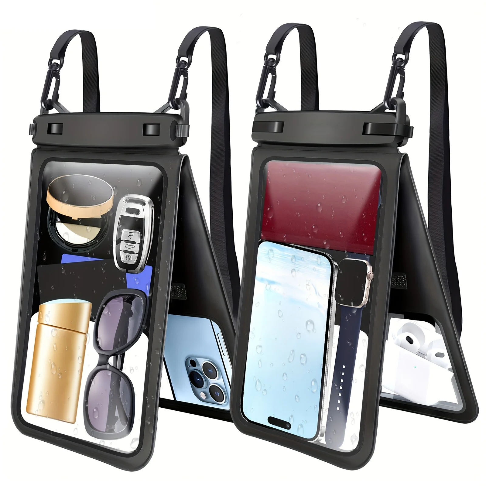 Waterproof Double-Layer Phone Pouch with Hanging Rope