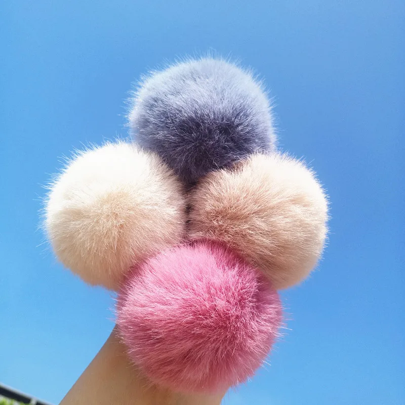 Winter Nette Hairball Plüsch Ball Krawatte Haar Ring Seil Frauen Mädchen Kinder Elastische Haar Gummibänder Zubehör Kopfschmuck Kopfbedeckungen – Detail 11