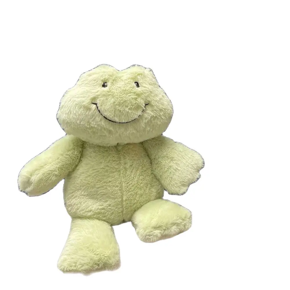 36CM Cute Happy Green Frog Plush Toy INS Mung Bean Frog Figurine Creative Bestie Friend Child Accompanied Birthday Gift пакет а3 32 42 11 5 happy birthday нейтр бум тиснение золот фольгой тег