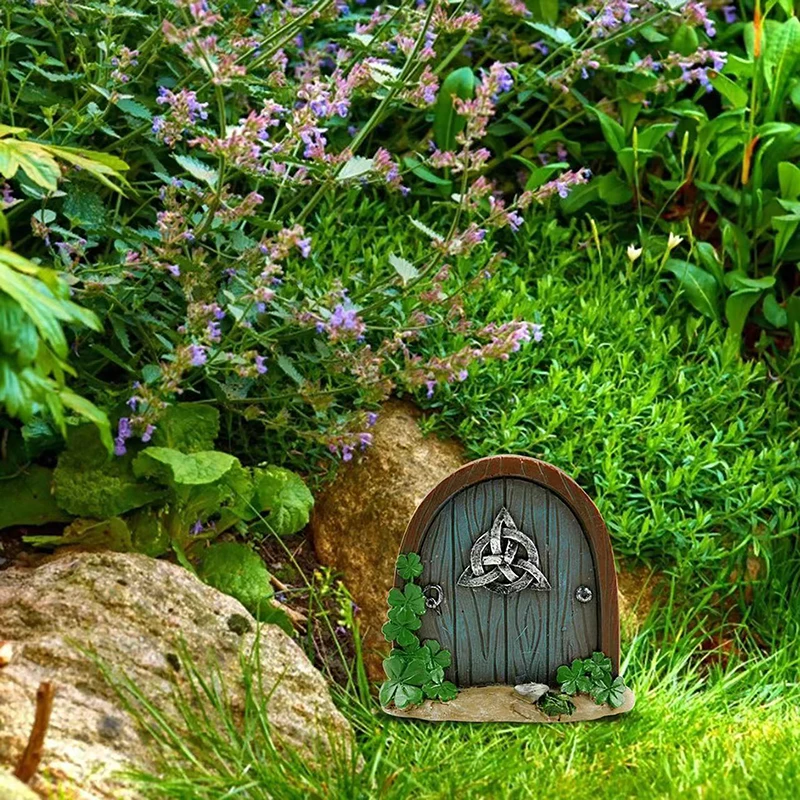 1Pc Miniature Dollhouse Fairy Door Home Mini Arch Window Door Mouse Hole Decoration Outdoor Garden Sculpture Elf Craft Decor 3
