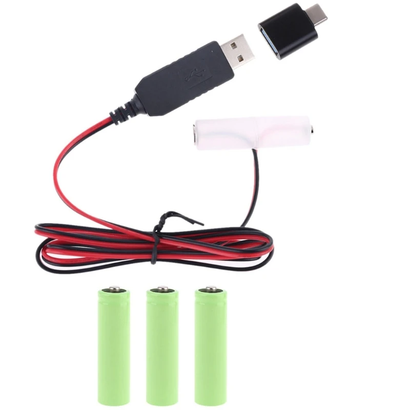 AA Battery Eliminator Cable with Type-C Converter USB or Type-C thumbnail 1