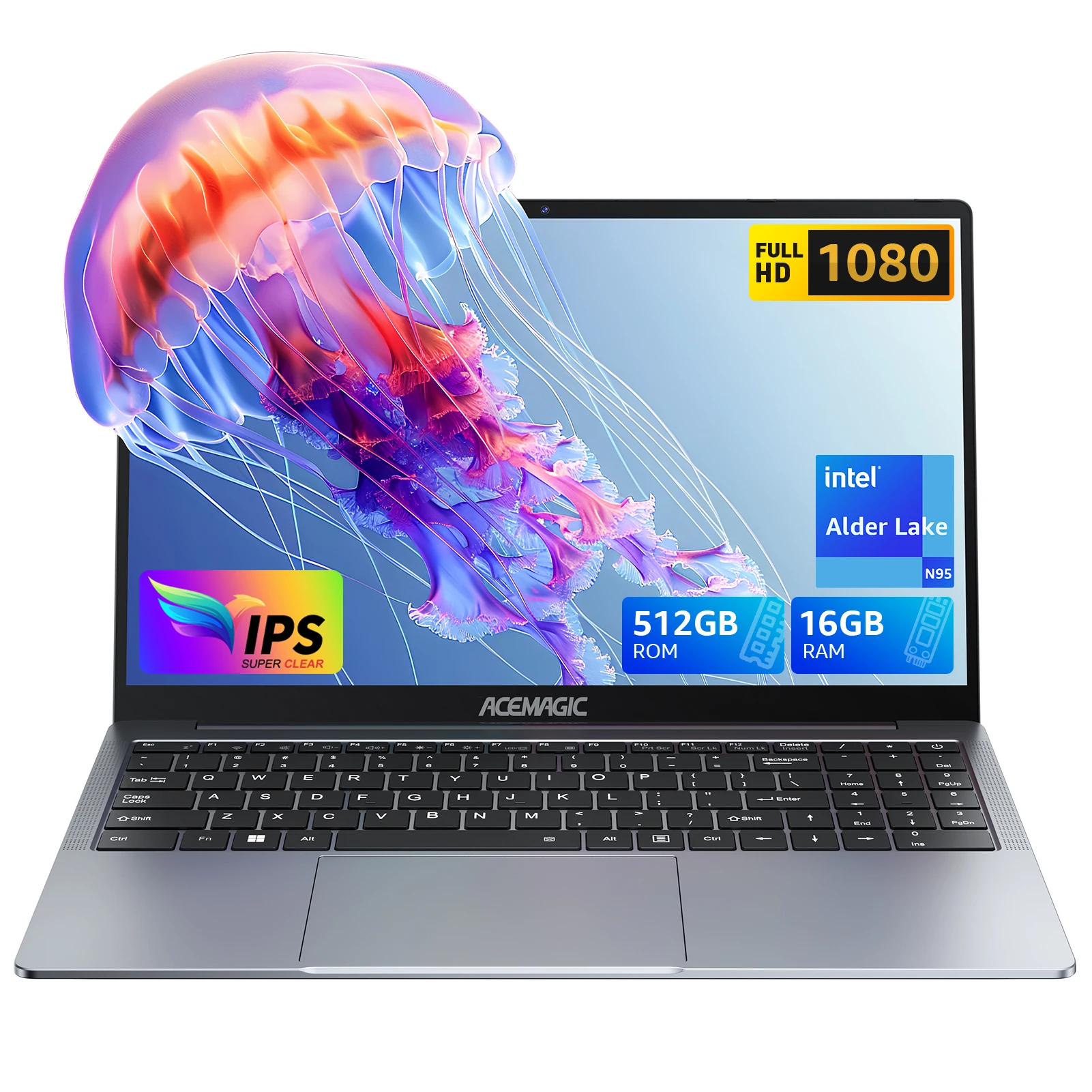 ACEMAGIC AX16 Laptop Intel N97 16 Inch 16GB LPDDR4 RAM 512GB SSD Lightweight Business Computer Notebook PC Windows 11 Pro 1