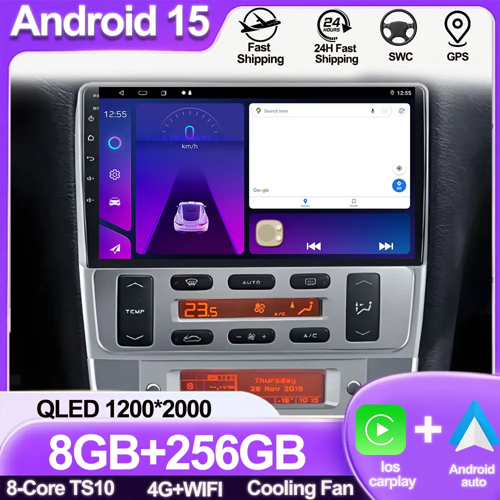 Car Radio Android Auto For Peugeot 406 1995 - 2005 Navigation GPS