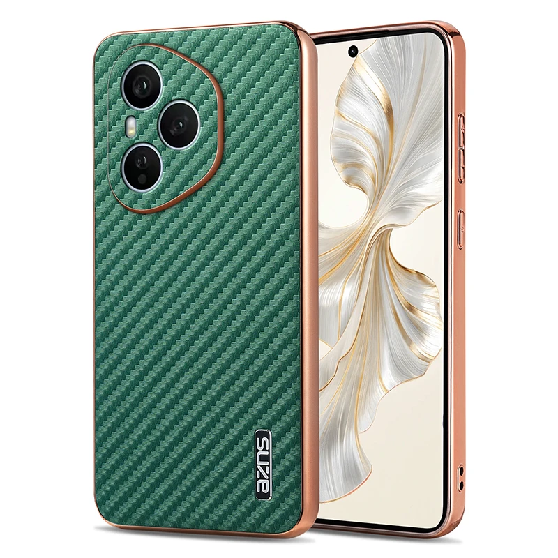 Luxury PU Plating Carbon Fiber Protective Back Cover Case