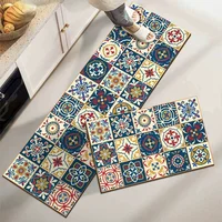 Decoration Kitchen Floor Mat Printed  Anti-fouling Oil-proof Waterproof PVC Carpet Home Easy Clean Balcony Rug ковер Tapis 러그 2