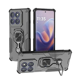 Enhanced Armor Case with Magnetic Ring Bracket and Lens Protection - Shockproof Design - Motorola Edge 60 Pro (Black)