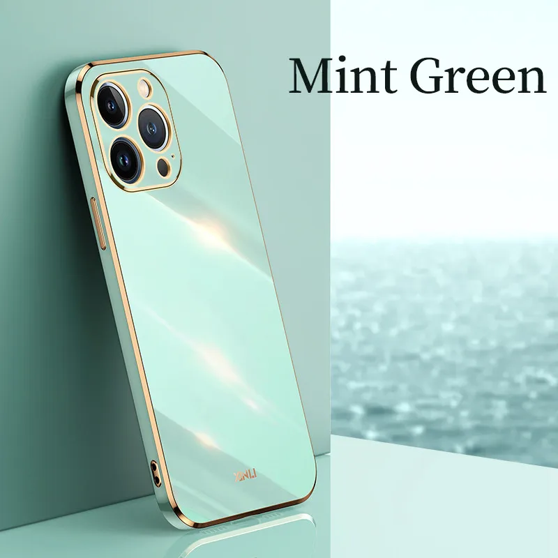 Elegant Solid Color Plating Phone Case with 6D Design