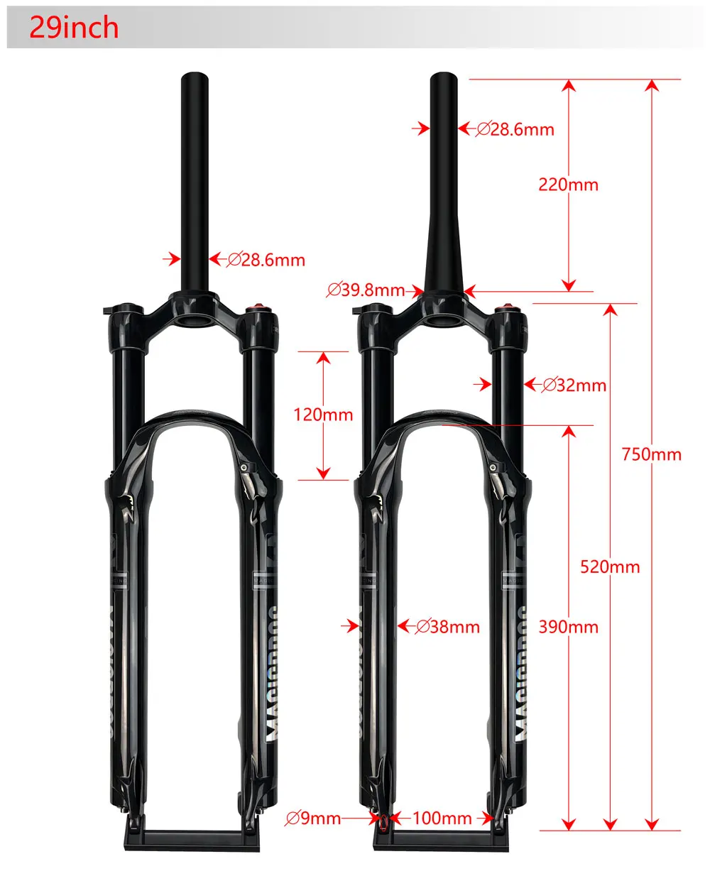 MTB Bicycle Front Suspension Air Fork 26/27.5/ 29er Mountain Bike
