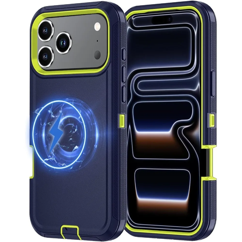 3-in-1 Military Grade Magnetic Box Phone Case - Rugged Shockproof Armor Protective Cover