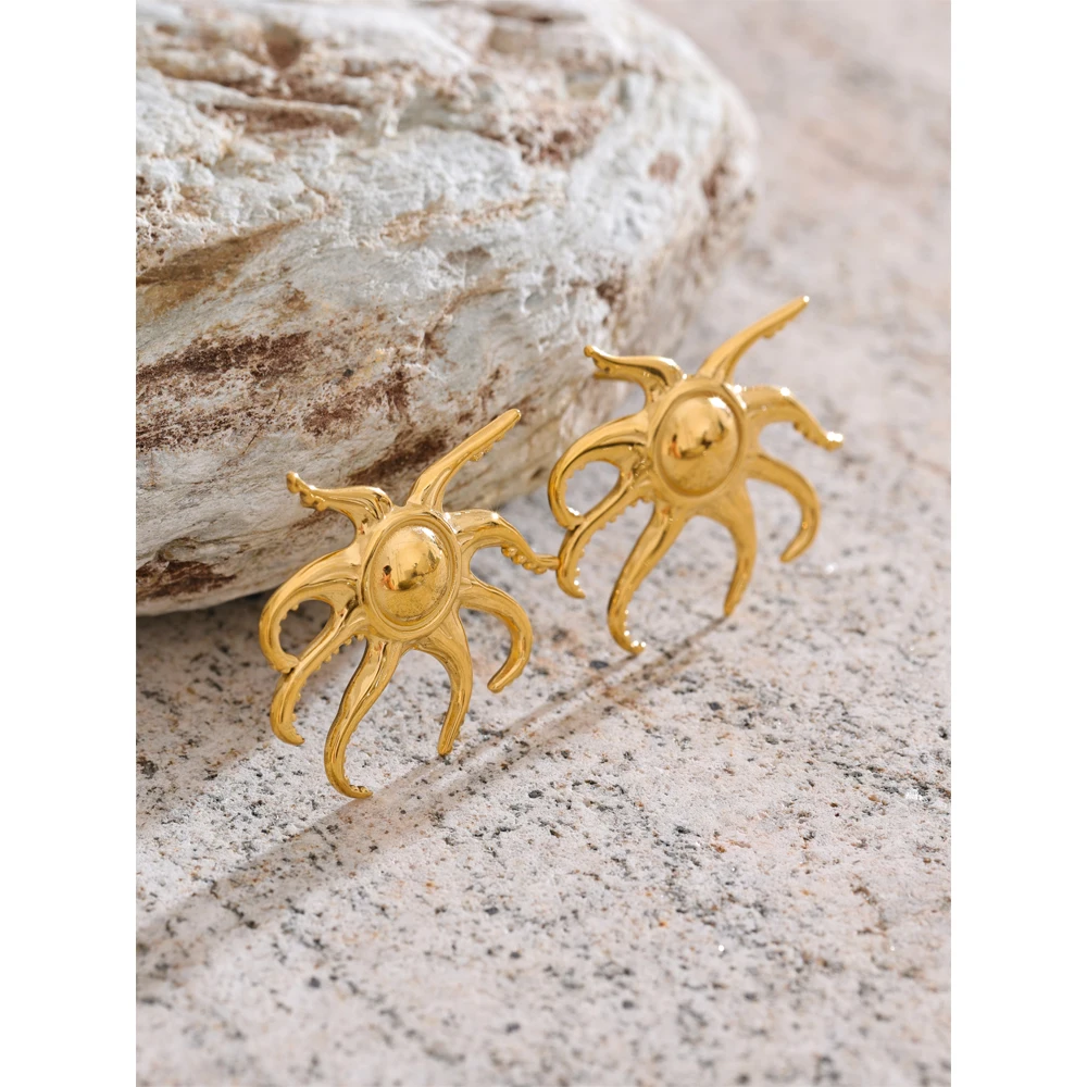 Yhpup Stainless Steel Geometry Stud Earrings for Women