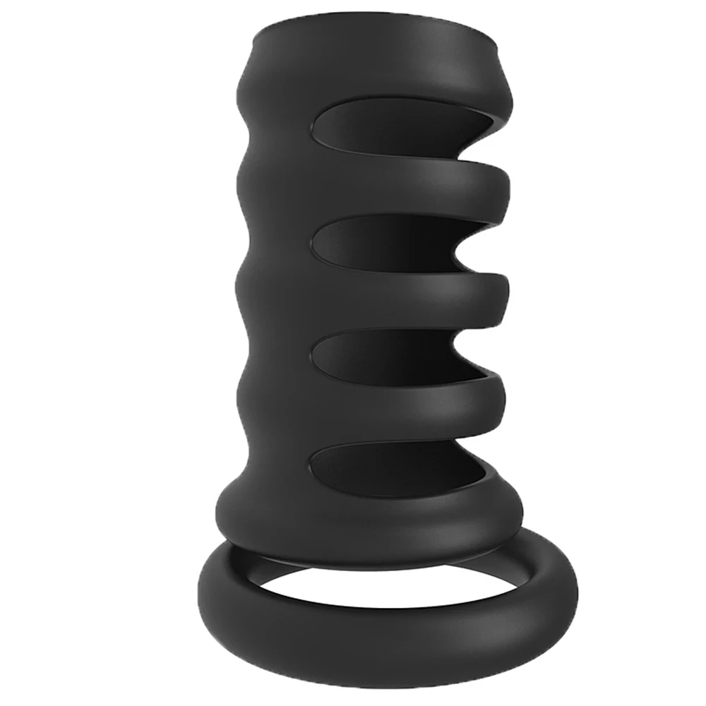 Rock Solid The Super Stretchy Silicone Ball Stretcher And Non-Vibrating Penis Ring Black - Foto 5