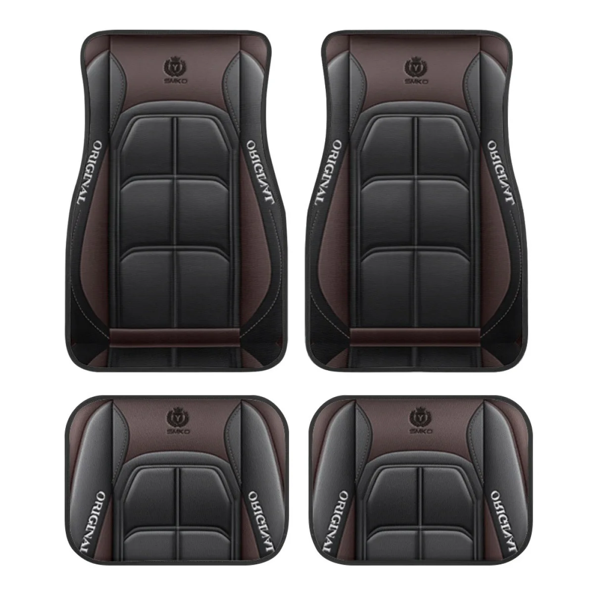 4 PCS 2D 인쇄 패턴 범용 자동차 바닥 매트 푸조 206 307SW 308 407 408 508sw 208 2008 3008 4008 5008 자동차 액세서리