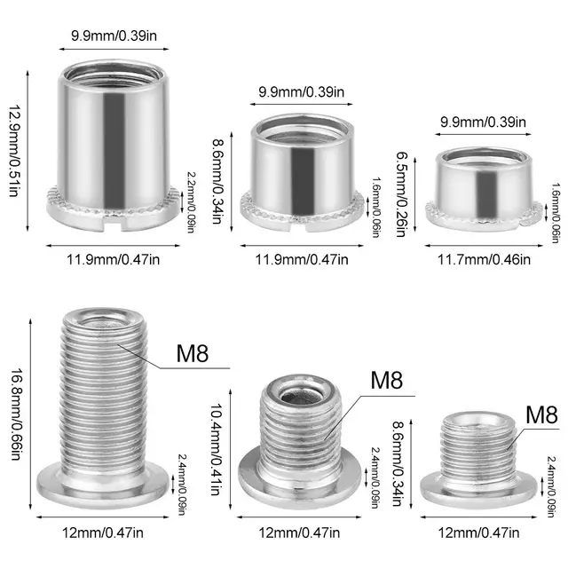 Bulloni Per Corone Bici NHQZ - 5 Set In Acciaio Per MTB E Bici Da Corsa, Filettatura M8 - Foto 11