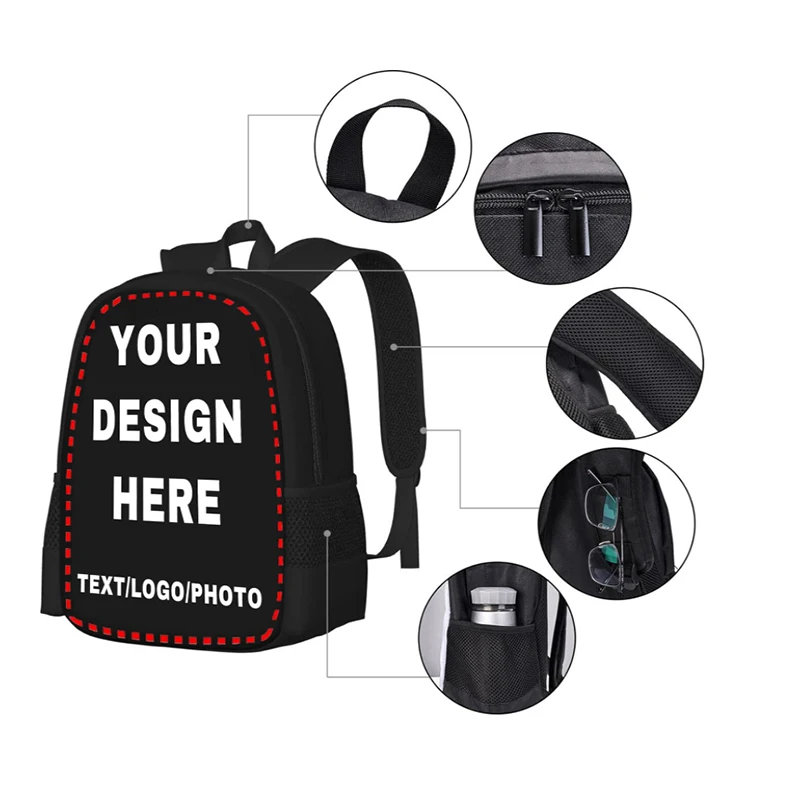 Custom Backpack for Boy Girl, Personalized Text Image School Bags, Kids Bags Best Gift  for Birthday,Christmas  Halloween