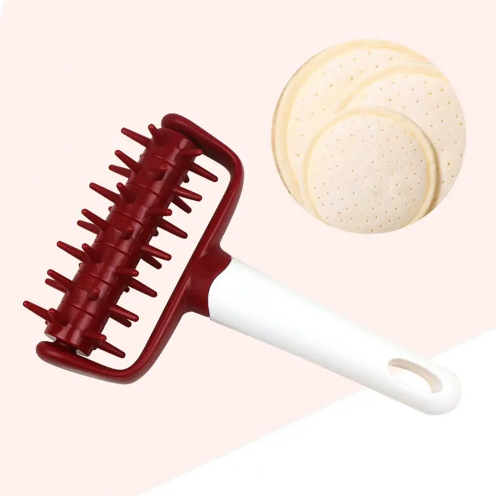Pizza Needle Roller with Spikes Grid Cutter Hole Punch Restaurant Bakery Handheld ABS Cake Bread Baking Tool DIY Home Kitchen