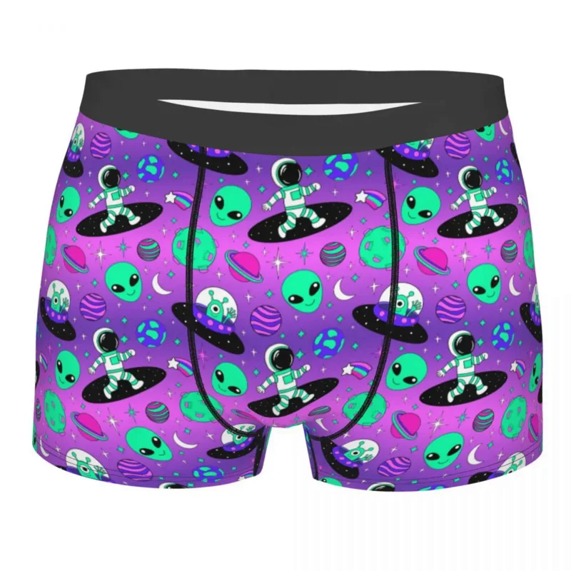 

Male Cool Astronauts And Alien Underwear Space Travel Exploration Boxer Briefs Men Soft Shorts Panties Underpants