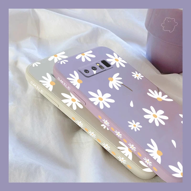 White Sunflower Silicone Shatterproof Phone Case with Camera Protection