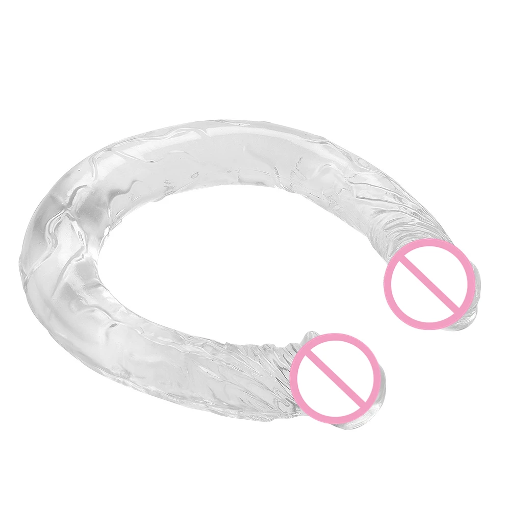 Big Double Head Dildo Long Jelly Realistic Dildo Double Ended Dildo Flexible Penis for Women Masturbator Sex Toys for Lesbian
