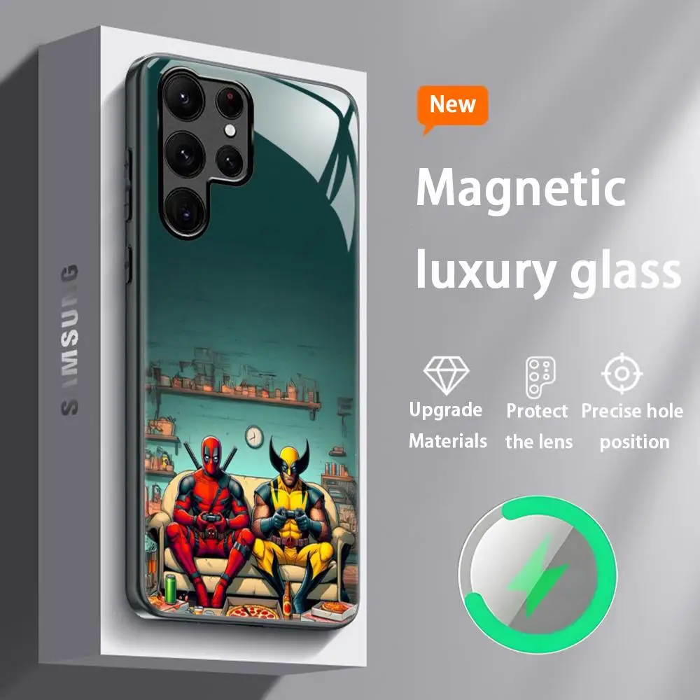 Sleek Magnetic Glass Hero Phone Case with Cool D-Dead PoolES Design