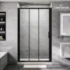 44""-48"" W X70 H Tri-Fold Sliding Shower Door, Glass Shower Door With 1/4"" (6Mm) Clear Sgcc Tempered Glass,Matte Black 2